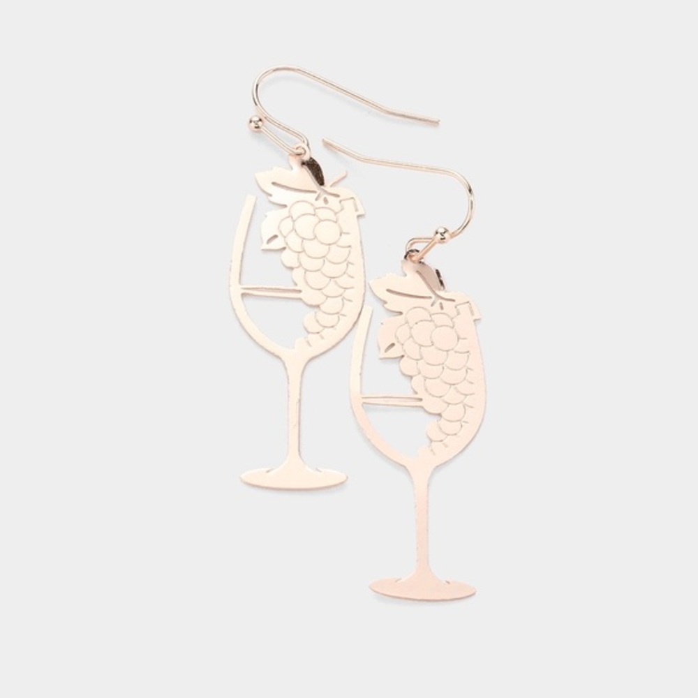 Rose Gold grape champagne dangle fashion dainty earrings